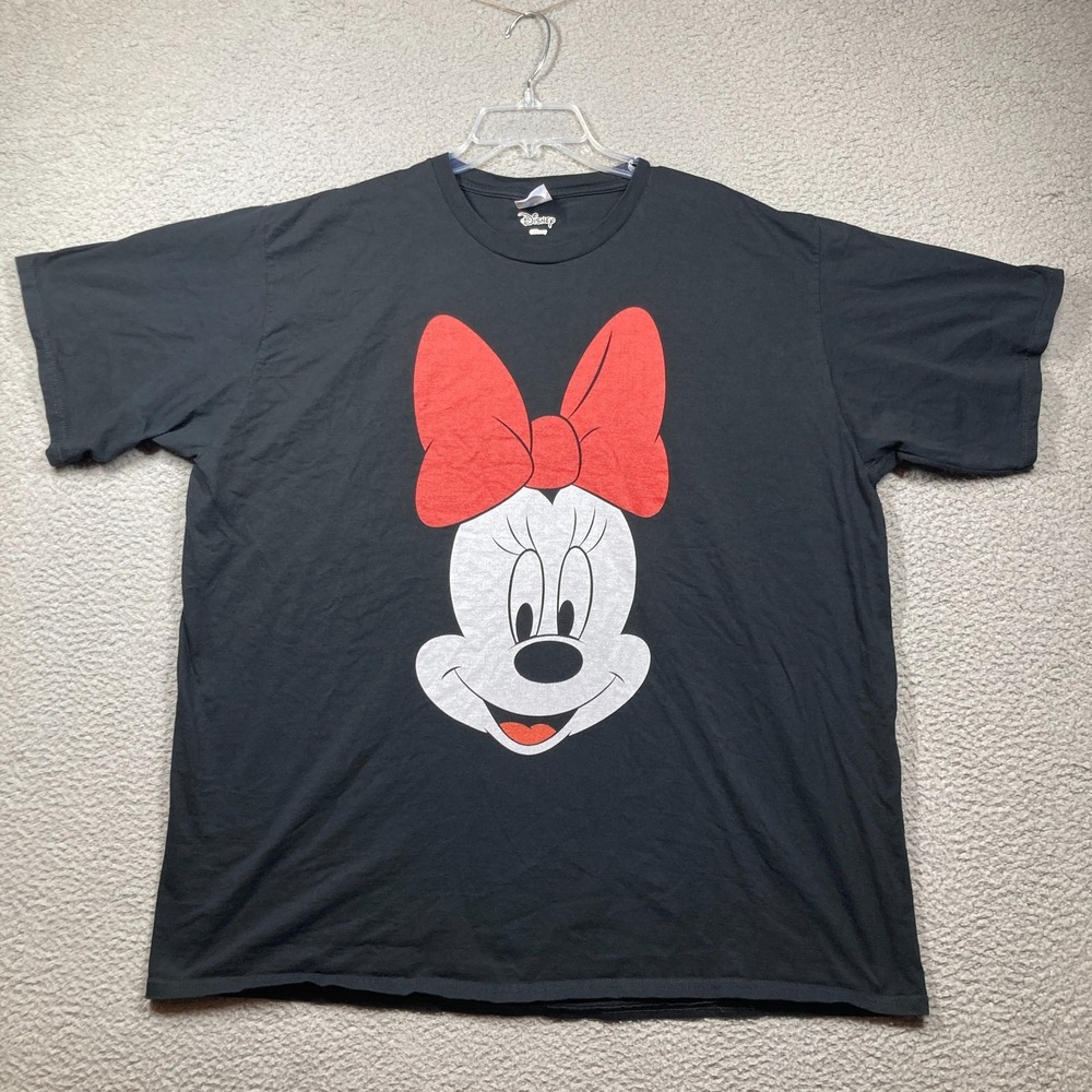 Minnie Mouse Disney T-Shirt Womens Plus 3XL Black Girly Graphic Tee Top